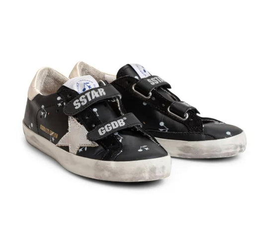 Bonpoint x Golden Goose black w/cherries leather velcro, euro 29 little kid