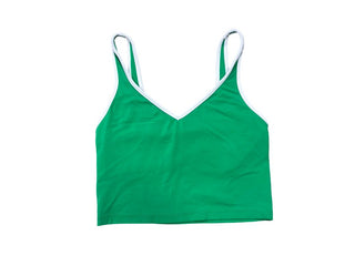 Aerie  Green Sports Bra with White Piping, S