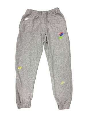 Nike Grey Sweatpants with Multi-Embroidery Details, youth medium