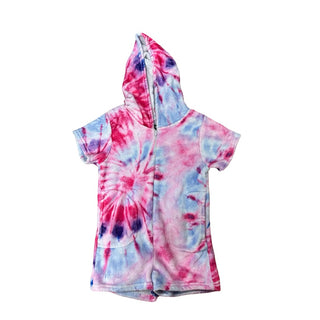 Top Trenz Fuzzy Tie-Dye Hooded Onesie, 7-8 years