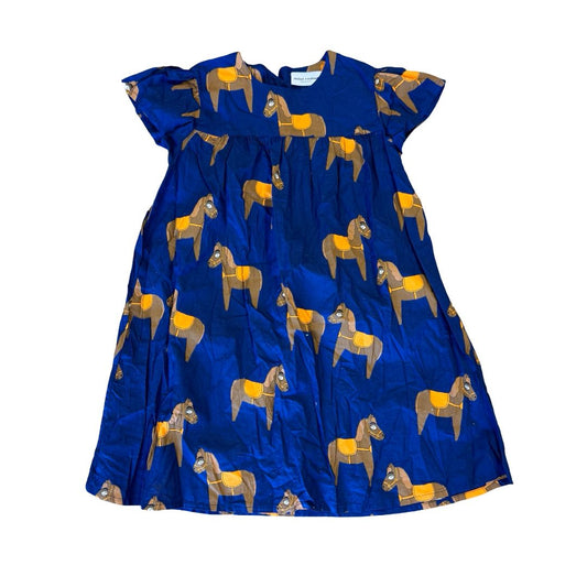 Mini Rodini navy horse dress, 8-9 years