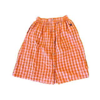 Bobo Choses pink/orange check skirt, 8-9 years