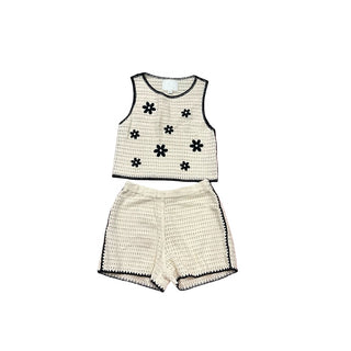 Zara Floral Crochet knit tank top/shorts set, 12-13 years