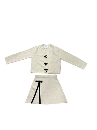 Zara Knit Sweater/skirt set with bows, 9-10 years