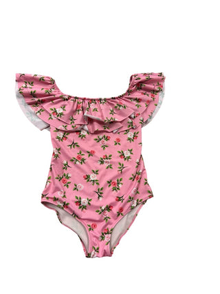 Piccolo Pink Floral Ruffle Bathing Suit, 11-12 years