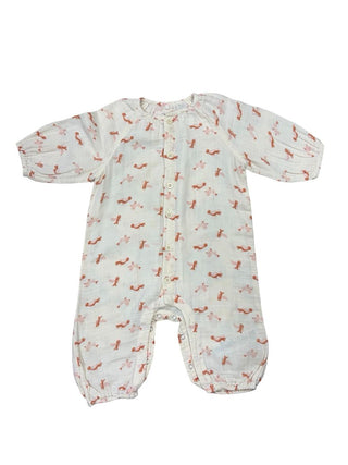 Petit Bateau Cream, Pink and Brown Bird Print Jumper, 12 months