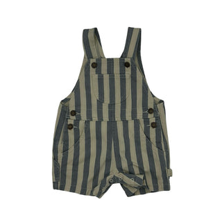 Rylee + Cru blue strip overalls, 6-12 months
