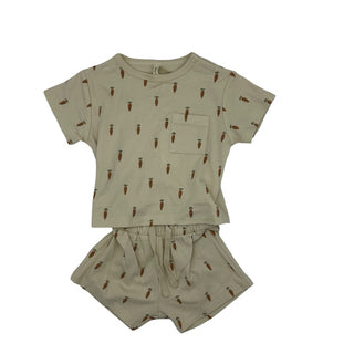 Quincy Mae Carrot tshirt/short set, 3-6 months