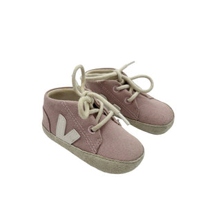 Veja pink canvas crib shoe, 2.5 little kid