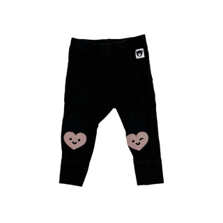 Hux black w/heart leggings, 6-12 months