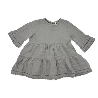 Quincy Mae grey/blue dress, 12-18 months