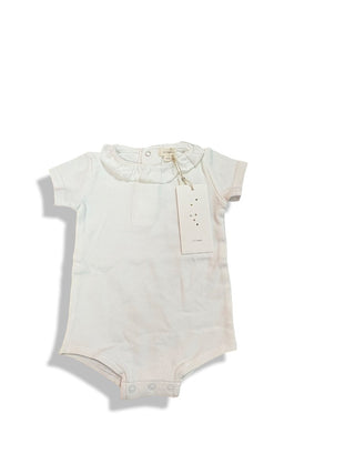 Lil Legs Ruffle collar onesie in winter white, 12 months
