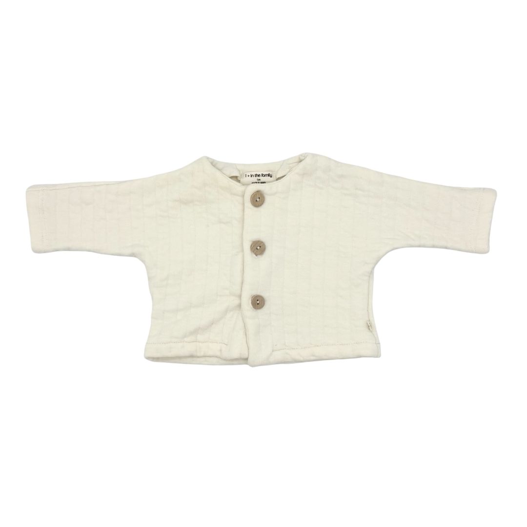 1 + In The Family white quilted cardigan, 1 months
