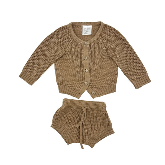 Mebie Baby camel knit set, 0-3 months