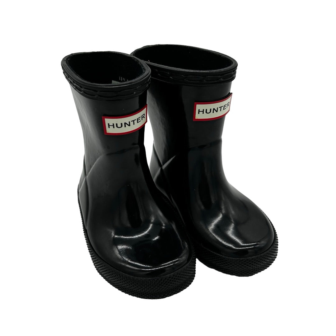 Hunter black rain boots, 5/6 little kid