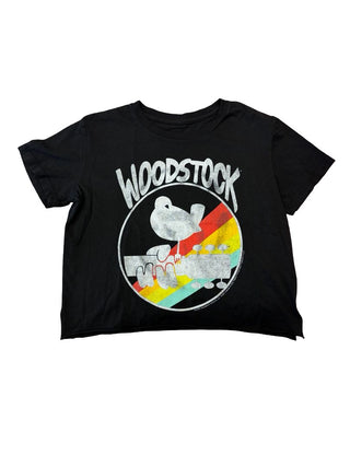 Rowdy Sprout Woodstock Black Graphic Tee, 10 years