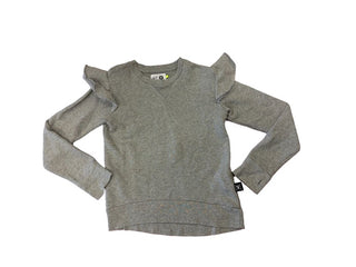 Nununu Grey Sweatshirt with Ruffle and Tulle Shoulder Details, 6-7 years
