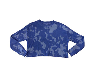 KatieJ Crop Purple Tie Dye Waffle Knit Longsleeve, Medium Youth