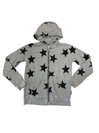 Nununu Grey and Black Zip Up Hoodie, 8-9 years