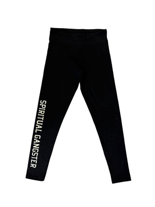 Spiritual Gangster Black Leggings with White Lettering, 10 years