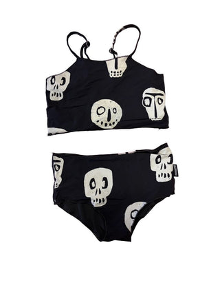 Nununu Black and White Skull Bikini Set, 8-9 years