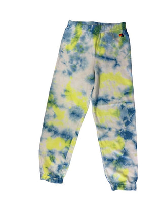 Aviator Nation  Yellow, reen and Blue Tie Dye Sweatpants , 10 years