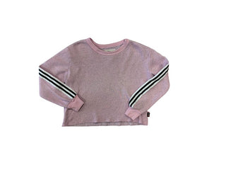 T2 Love Pink Flecked Cropped Sweater with Side Stripes, 6 years