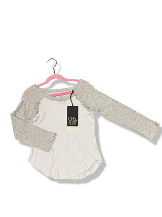 Chaser Gauzy Ruffle long sleeve white new with tags, 5 years