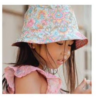 Louise Misha Lajik Sunhat - Water River Flowers - Reversible - New With Tags, 10-12 years