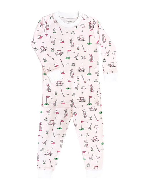 Noomie Let's Golf Long Sleeve Pajama Set in Pink