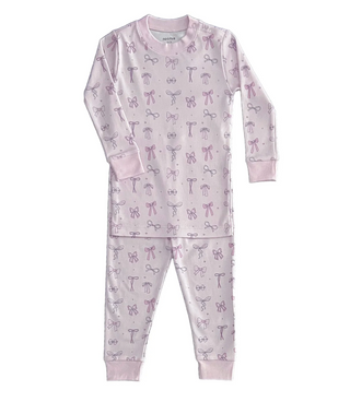 Noomie Bows Long Sleeve Pajama Set