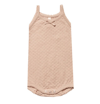 Quincy Mae organic pointelle tank onesie-petal, 3-6 months
