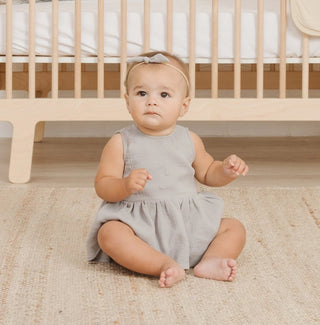 Quincy Mae organic skirted muslin onesie periwinkle  18-24 months