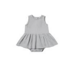 Quincy Mae organic skirted muslin onesie periwinkle  18-24 months
