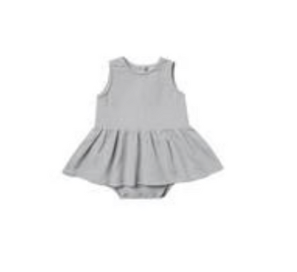 Quincy Mae organic skirted muslin onesie periwinkle 2-3 years, 18-24 months