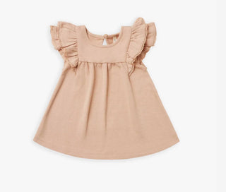 Quincy Mae organic flutter dress petal, 6-12 months