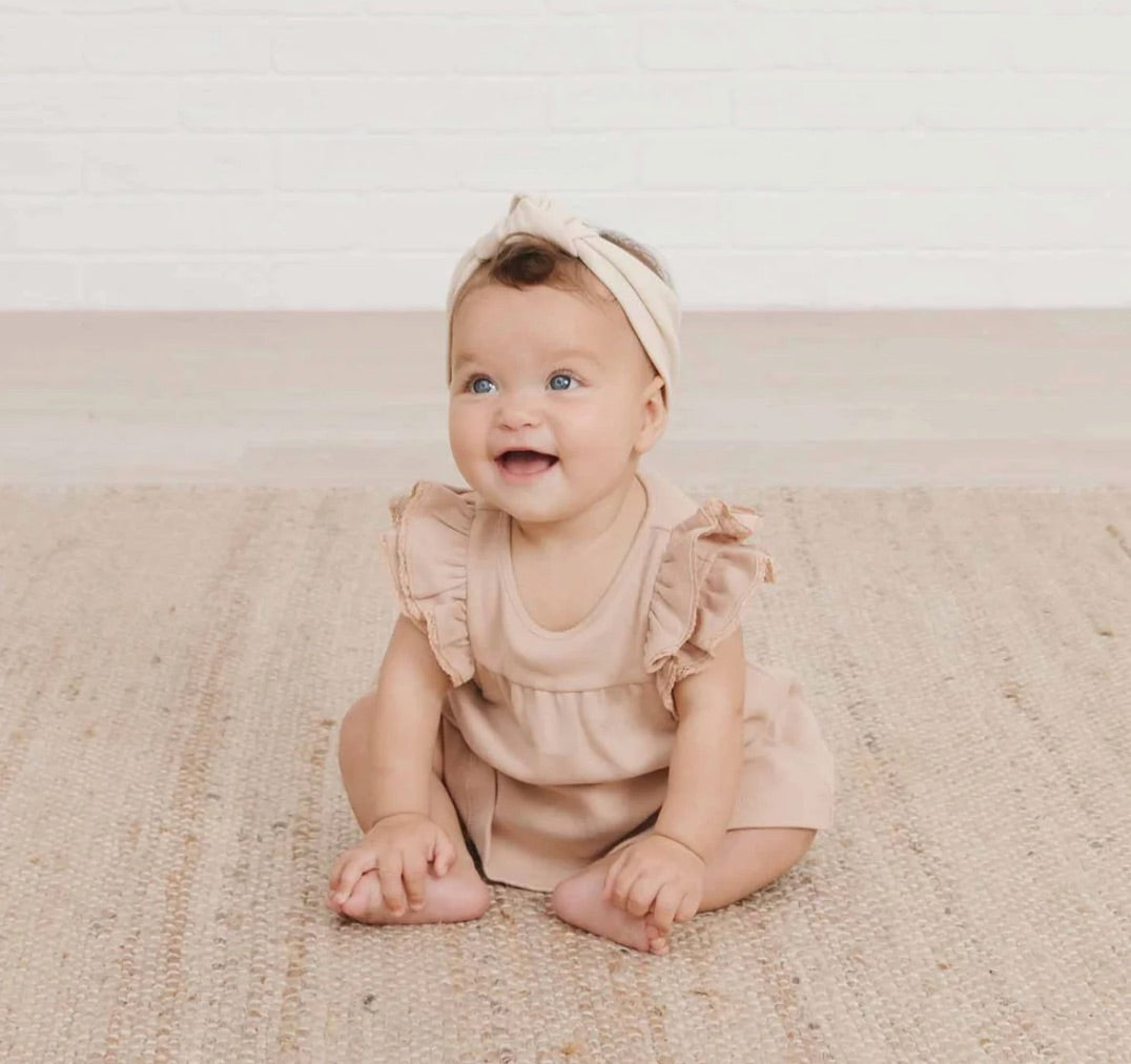 Quincy Mae organic flutter dress petal, 0-3 months