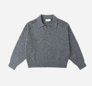 Rylee + Cru Collared Sweater Heathered Grey Brand New with Tags, 6-7 years