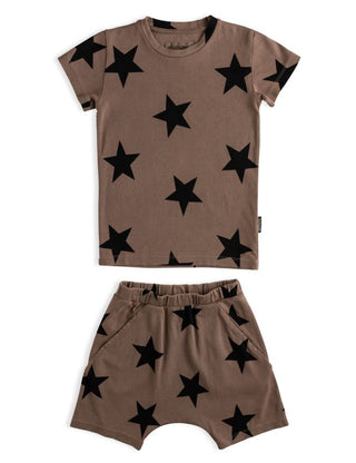 Nununu Brown Short Star Loungewear New with Tags, 0-6 months