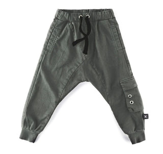 Nununu Dyed Olive Cargo Pants New with Tags, 12-18 months