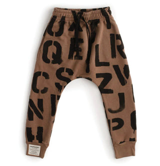 Nununu Brown ABC Baggy Pants New with Tags, 3-4 years