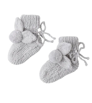 Quincy Mae Bunny Knit Booties Heathered Sky Brand New with Tags, 0-3 months