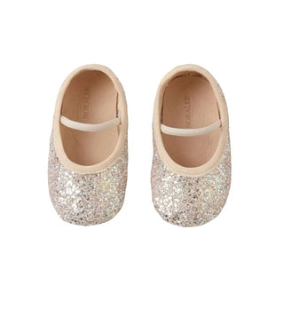 Noralee Baby Ballet Flats Blush Pearl Glitter Brand New with Tags, 4 toddler