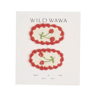 Wild Wawa Crochet Clip Set in Red Cherry New with Tags, o/s