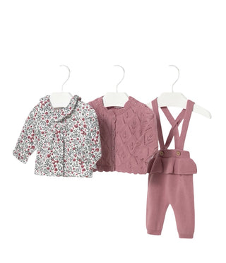 Mayoral 3 pc knit set and blouse, 0-1 month