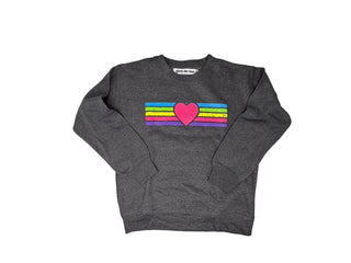 Girls Do Too Black w/rainbow and heart sweatshirt, 6 years