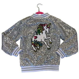 Lola + The Boys Girls Unicorn Sequin Bomber , 8 years