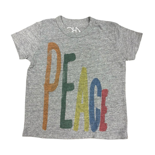Chaser Grey T-Shirt with Peace Graphic, 6 years