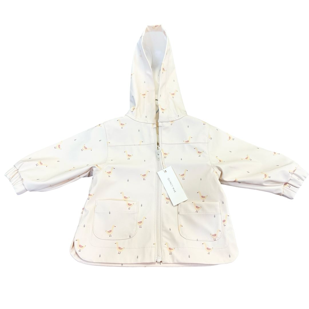 Quincy Mae rain jacket with ducks new with tags, 3-6 months