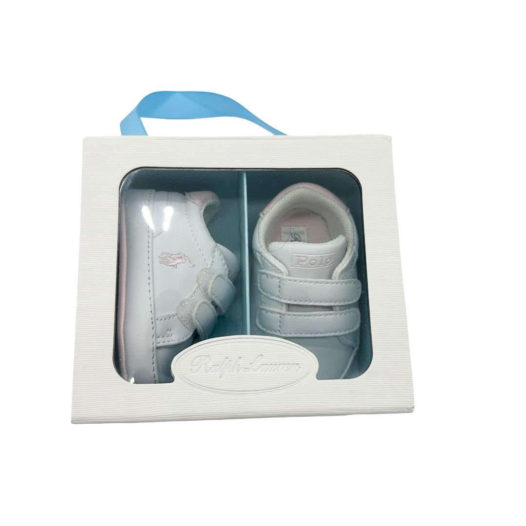 Ralph Lauren crib shoes brand new in box, eu 16 0-6 months